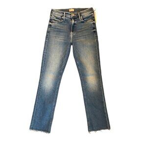 MOTHER Denim Sz 25 The Mid Rise Dazzler Ankle Fray Medium Wash NWT MSRP $238